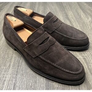 SUITSUPPLY Slip On Penny Loafers Dark Brown Chocolate Italian Calf Suede US 10